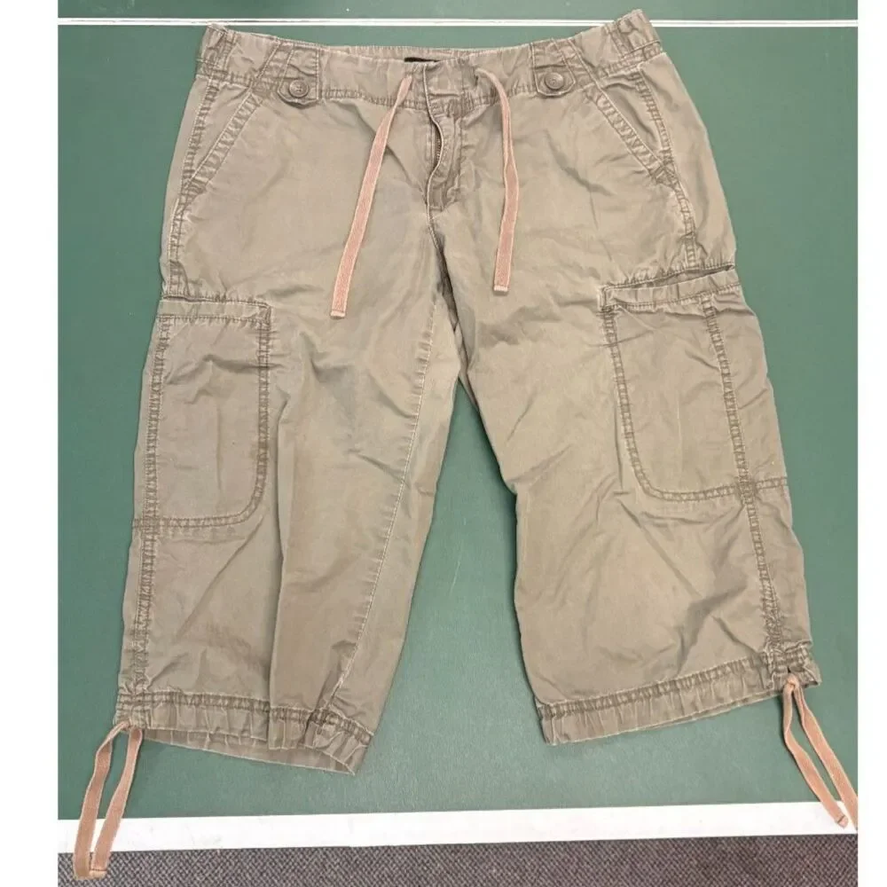 Calvin Klein Jeans Earthy Khaki Cotton Cargo Utility Capri Pants